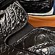Слипоны из рельефной части натуральной кожи крокодила, в чёрном цвете. Слипоны. МАСТЕРСКАЯ  ЭКЗОТИКИ  SHOES&BAGS. Ярмарка Мастеров.  Фото №4