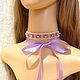 Choker necklace beaded Ribbon purple. Chokers. elena (luxus-stil). Online shopping on My Livemaster.  Фото №2