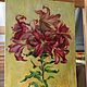 Order Dark pink lilies. Two thousand nineteen. Oil, canvas on cardboard. Tatiana Chepkasova. Livemaster. . Pictures Фото №3
