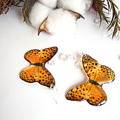 Украшения handmade. Livemaster - original item Transparent Resin Earrings from Amber Butterfly Yellow Earrings, Boho Style. Handmade.