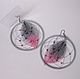 Round earrings 'dream Catcher' grey & pink. Earrings. Foxys-handiwork (foxys-handiwork). My Livemaster. Фото №4