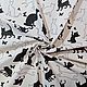 Ткань лен хлопок коты черные белые и бабочки на белом фоне, Ткани, Кострома,  Фото №1
