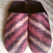 Обувь ручной работы handmade. Livemaster - original item Felted Slippers mens Chocolate bar with filling. Handmade.