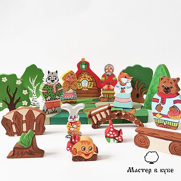 Куклы и игрушки ручной работы. Ярмарка Мастеров - ручная работа Колобок, игровой набор большой. Handmade.