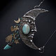 Колье в витражной технике Месяц. Колье. YuMorJewelry. Ярмарка Мастеров.  Фото №6
