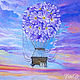 Painting 'the Soul of a romantic' Floral balloon Landscape sky. Pictures. vettochka. My Livemaster. Фото №4
