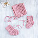 Order A gift for a newborn: a cap and socks for a girl pink. babyshop. Livemaster. . Gift for newborn Фото №3