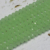 Материалы для творчества handmade. Livemaster - original item Beads 80 pcs Faceted 3/2 mm Green Light. Handmade.