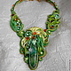 Necklace 'Milan' with the Shibori silk ribbon, Necklace, Blagoveshchensk,  Фото №1