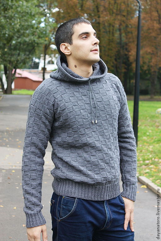 Men's knitted sweater Di Caprio "Grey", Mens sweaters, Rostov-on-Don,  Фото №1