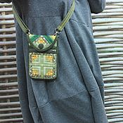 Сумка-карман, лакомник, сумка на пояс, зеленый, этно стиль