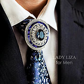 Украшения handmade. Livemaster - original item Osman tie brooch. Color Blue Montana. jewelry for men.. Handmade.