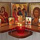 Угловая г-образная для икон (артикул Г330-140 А) цвет вишня Оксфорд, Полки, Туймазы,  Фото №1