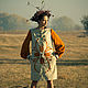 Beige Linen Dress Linen Tunic Ethnic Loose Midi Linen Combi Dress. Dresses. mongolia. My Livemaster. Фото №6