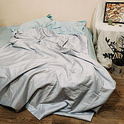 Для дома и интерьера handmade. Livemaster - original item Bed linen set Ice Mint. Turkish satin. 100% cotton. Handmade.