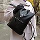  Bag-backpack leather women's black Avery Mod SR34-711, Backpacks, St. Petersburg,  Фото №1