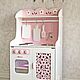 Children's play kitchen wooden with light in the oven, Doll furniture, Ivanovo,  Фото №1