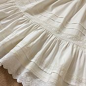 Одежда handmade. Livemaster - original item Skirt, cotton(bottom) with cotton embroidery 
