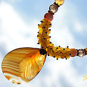 Украшения handmade. Livemaster - original item Honey flavor - a necklace with a pendant of agate carnelian. Handmade.