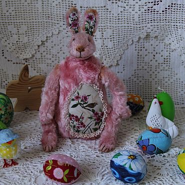 Куклы и игрушки ручной работы. Ярмарка Мастеров - ручная работа Тедди Зверята: Кролик розовый Пасхальный.. Handmade.