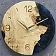 Настенные часы из слэба клена со смолой 28 см, Часы классические, Москва,  Фото №1