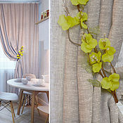 Для дома и интерьера handmade. Livemaster - original item Curtains for the kitchen linen "Positive ". Handmade.