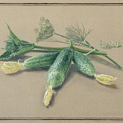 Картины и панно handmade. Livemaster - original item "Cucumbers" classical drawing. Handmade.