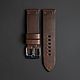 Темно - коричневый ремешок для часов из кожи Horween Chromexcel. Ремешок для часов. TKACHCRAFT | Изделия из кожи. Ярмарка Мастеров.  Фото №5