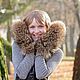 Raccoon fur mittens in brown, Mittens, Moscow,  Фото №1