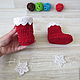 Regalo para el recién nacido: botines de papá Noel rojo. Gift for newborn. babyshop. Ярмарка Мастеров.  Фото №6