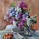 Lilacs on the table. Still life with lilac and peaches. Pictures. Maria Bel. Online shopping on My Livemaster.  Фото №2
