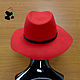 Elegant wide-brimmed hat of felt with a soft brim. Red. Hats1. Mishan (mishan). My Livemaster. Фото №4