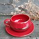 Red tea pair, Single Tea Sets, Bobrov,  Фото №1