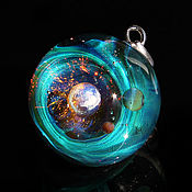 Украшения handmade. Livemaster - original item Pendant ball Peacock feather 3. Galaxy, planet Cosmic Jewelry Universe. Handmade.