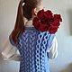 Жилет женский вязаный с косами (джемпер безрукавка) V вырез. Жилеты. SweaterLand (Вяжу для Вас (Ирина). Ярмарка Мастеров.  Фото №4
