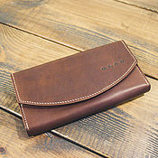 Сумки и аксессуары handmade. Livemaster - original item Leather wallet with magnetic button. Handmade.