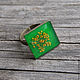 Green square ring with yellow flower. Rings. fiorellino. Online shopping on My Livemaster.  Фото №2