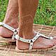 Order Mens Greek Sandals white leather. Katorina Rukodelnica HandMadeButik. Livemaster. . Sandals Фото №3