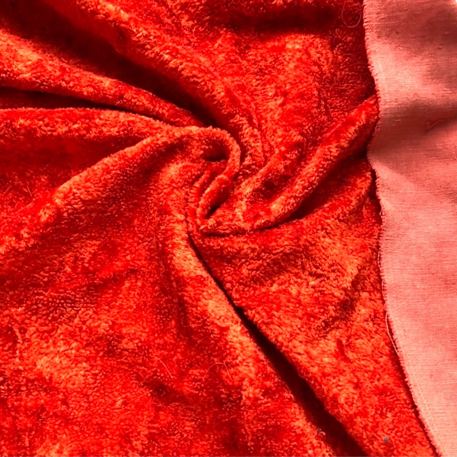 *Плюш для Тедди СССР красно-оранжевый заваляный   (50 х 40 см) 1960-е, Ткани, Санкт-Петербург,  Фото №1