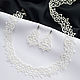 Wedding openwork white boho necklace, handmade lace. Necklace. moonlace. My Livemaster. Фото №6