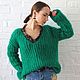 Pullover women's knit, oversize sweater green, Pullover Sweaters, Chernihiv,  Фото №1