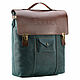Leather backpack 'Shkolnik' (emerald crazy). Backpacks. Russian leather Guild. My Livemaster. Фото №5