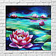 Oil painting with Lotus 'Light in the dark' 50/50 cm. Pictures. Painting World of Marina Lesina. Online shopping on My Livemaster.  Фото №2
