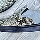 Slip-ons made of genuine python leather with a blue shade and gray suede. Slip-ons. SHOES&BAGS. My Livemaster. Фото №6
