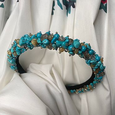 Украшения ручной работы. Ярмарка Мастеров - ручная работа Ободок «Бирюза». Handmade.