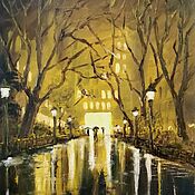 Картины и панно handmade. Livemaster - original item Oil painting. City, night. The urban landscape. shadows. Handmade.