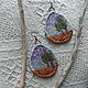 Серьги  'Деревья'. Серьги классические. Надин островок. Ярмарка Мастеров.  Фото №7