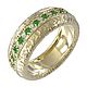 Roll's ring with emeralds and diamonds in gold 585, Rings, Moscow,  Фото №1
