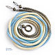 Thin belt rope made of beads with pyrite Golden blue, Belt, Kaliningrad,  Фото №1