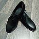 Derby classic genuine leather, black matte color!. Derby. SHOES&BAGS. My Livemaster. Фото №6